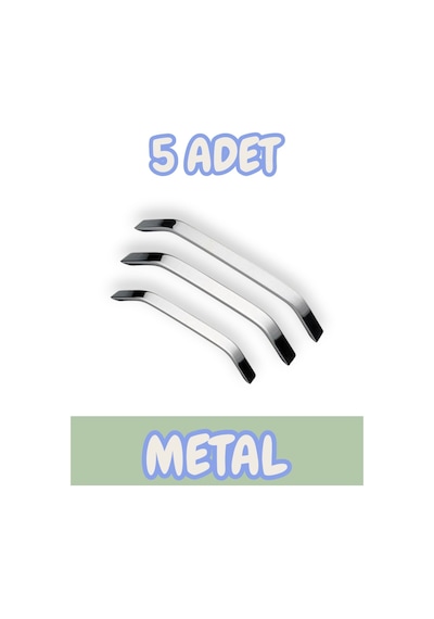 Eko Şahin Alüminyum Metal Lüks Modern Mobilya Çekmece Mutfak Dolabı Kulpu Krom 192mm 5 Adet Krom
