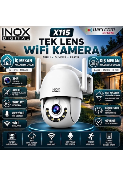 3MP Mini Wifi Güvenlik Kamerası İç Ve Dış Ortam
