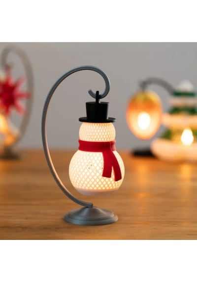 Yılbaşı Dekorasyonu: 3d Baskı Kardan Adam Led Tealight Seti Asılabilir & Masa Üstü