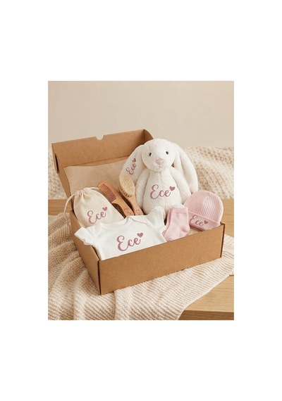 P&m Gift Shop İsme Özel Yenidoğan Bebek Seti Premium Pembe