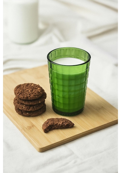 Allegra Koyu Yeşil Akrilik Bardak 400 Ml Su, Meşrubat, Sunum Ve Beyaz