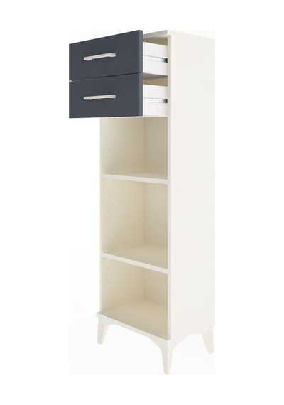 Arges Dolap 2 Raflı 2 Çekmeceli 44x30x134 Aytaşı-antrasit Aytaşı