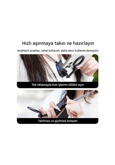 Tr Manyetik Boyun Tipi Esnek Telefon Tutucu Eller Serbest Pov/vlog/spor Kullanımı İçin Uyumlu Nh-01 Diğer