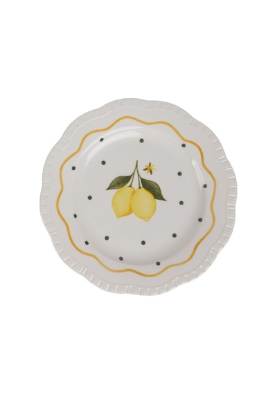 Touch Me Porselen Yemek Tabağı 21.8 Cm - 5 Adet Tarı beyaz