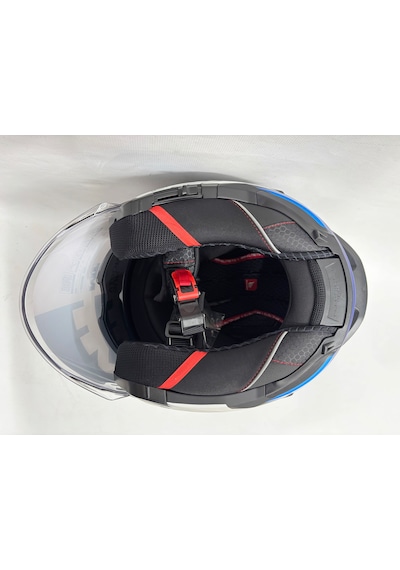 Mt Cosmo B7 Mat Mavi Renk Güneş Vizörlü Yarım Kask Çok Renkli