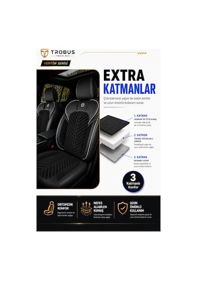 Geely Emgrand 2010-2012 Uyumlu Süvari Serisi Siyah Beyaz Oto Koltuk Kılıfı