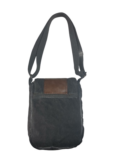 Old Cotton Cargo Vintage Küçük Salaş Unisex Günlük Çapraz Postacı Çantası S Boy 20x24cm Siyah