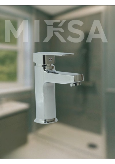 Krom Kare Sabit Banyo Lavabo Musluğu Bataryası