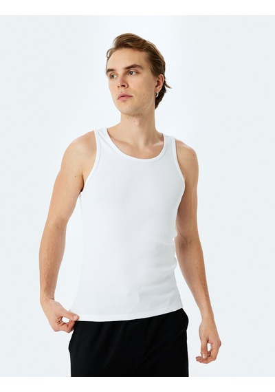 Koton Bisiklet Yaka Slim Fit Kolsuz Basic Atlet Beyaz 5sam30003mk Beyaz