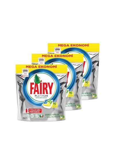 Fairy Platinum Limon Kokulu Bulaşık Makinesi Deterjanı 3 x 90 Tablet