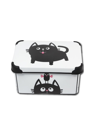 Style Box Meow Desenli 5 L Dekoratif Saklama Kutusu Çok Renkli