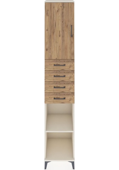 Hyperion Dolap 4 Raflı 4 Çekmeceli Tek Kapaklı 44x44x243 Aytaşı-çam Aytası