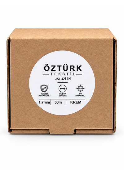1.7 Mm Jaluzi, Stor Ve Katlamalı Perde İpi 50 Metre Polyester Krem