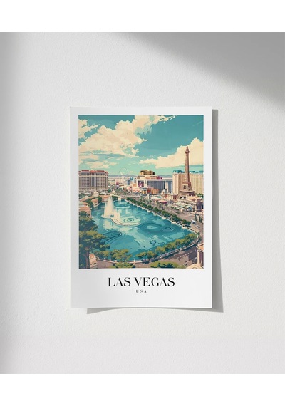 Çerçevesiz Poster Bellagio & Paris View