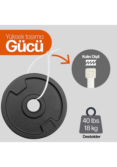 Chedı Kablo Bağları, 20 Cm 100'lü Paket Çok Amaçlı Kullanım, Premium Kalite Beyaz Kablo Klipsi