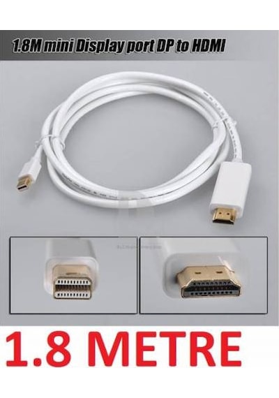 Mini Displayport To Hdmi Kablo Tv Projeksiyon Görüntü Kablo 1.8M