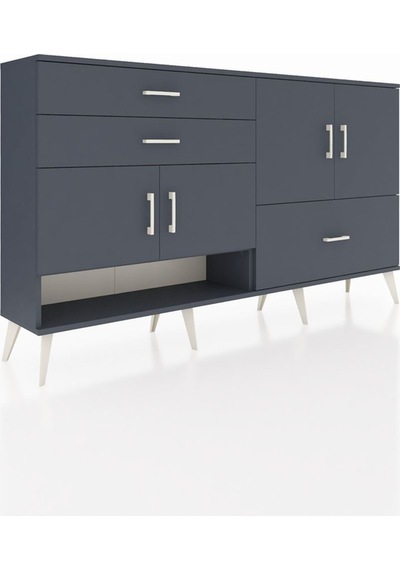 Arges Konsol 3 Raflı 3 Çekmeceli 4 Kapaklı 176x30x99 Antrasit-ant Antrasit-antrasit Arges Konsol 3 Raflı 3 Çekmeceli 4 Kapaklı 176x30x99 Antrasit-ant Antrasit-antrasit