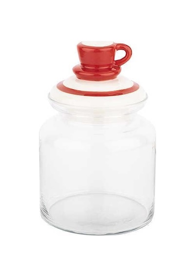Tantitoni Kırmızı Kupa Seramik Kapaklı Kavanoz1085Ml