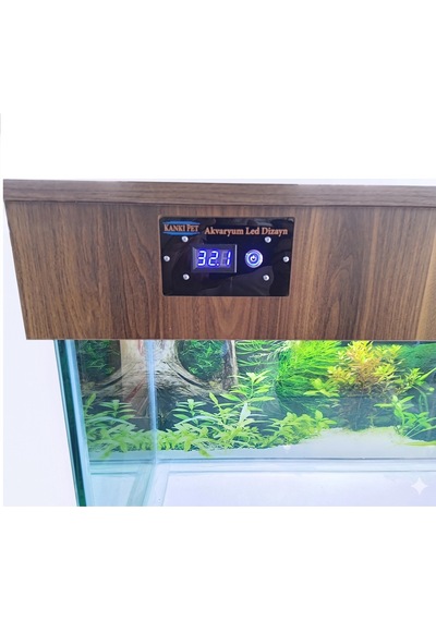 Kanki Pet Ceviz Mdf Mobilyalı Akvaryum 150x50x60 Cm 450 Lt - 110w Led & Dijital Göstergeli