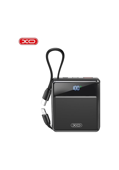 Pr224 38.5w Pd Hızlı Dahili Type-c Usb-c / Lightning Usb-a 3 Çıkış Ekranlı 10000 Mah Powerbank Siyah