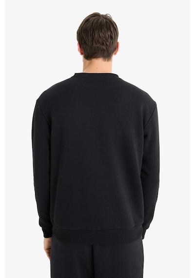 Defacto Regular Fit Bisiklet Yaka Basic Düz Kalın Sweatshirt T3777az25aubk81 Siyah