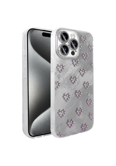 Apple Uyumlu iPhone 15 Pro Max Kılıf Kamera Korumalı Figürlü Zore Ponti Silikon Kapak Beyaz