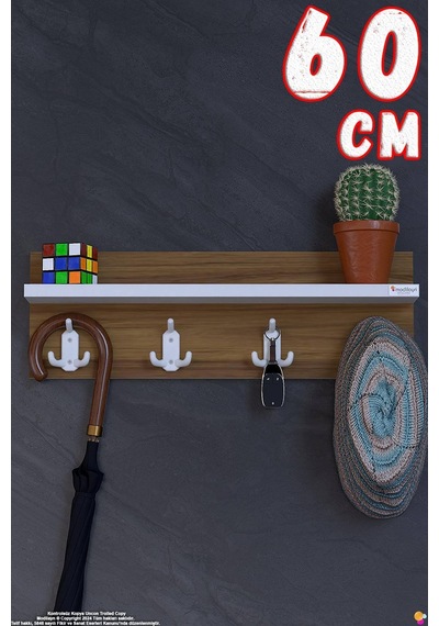 Kedi 12 Kancalı Hol Askısı 3'lü Set 56,4x19 Cm - Şık Tasarım, Çok Amaçlı Düzenleyici Ve Yer Tasarrufu 60 Cm
