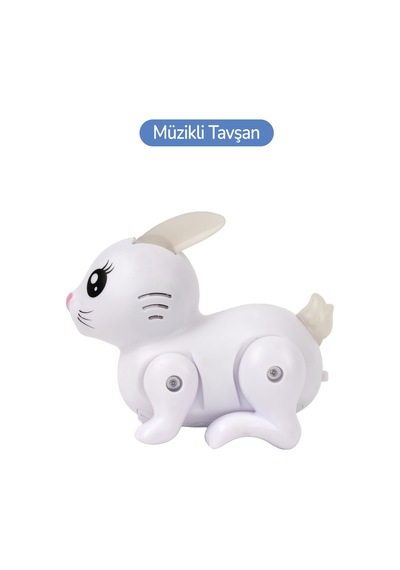 Müzikli Ve Işıklı Hareketli Zıp Zıp Tavşan Beyaz Lzh-99777-1