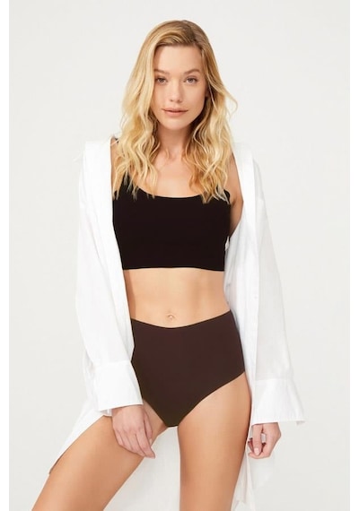 Cottonhill Yüksek Bel Basic Lazer Kesim Bikini Külot 6'lı Paket-2 Model3