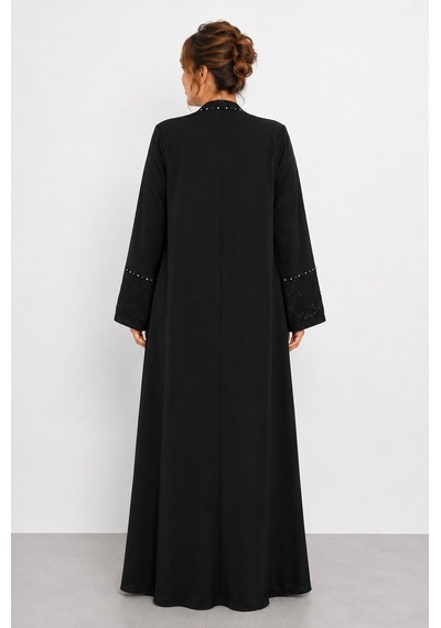 Bihan Store Kadın Abaya Ve İçine Kristal Detaylı Penye Elbise İkili Takım Y26-25159 - Siyah Bihan Store Kadın Abaya Ve İçine Kristal Detaylı Penye Elbise İkili Takım Y26-25159 - Siyah