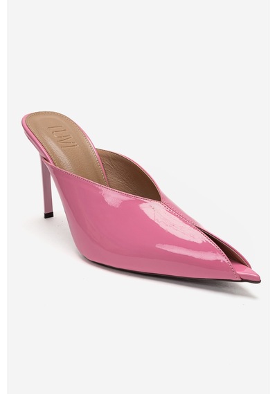 Luvishoes Mırena Pembe Rugan Kadın Yüksek Topuklu Terlik
