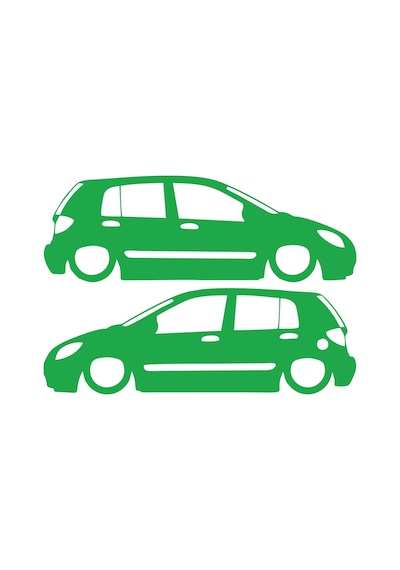 Basık Hyundai Getz Basık Sticker 17x17 Cm Yeşil