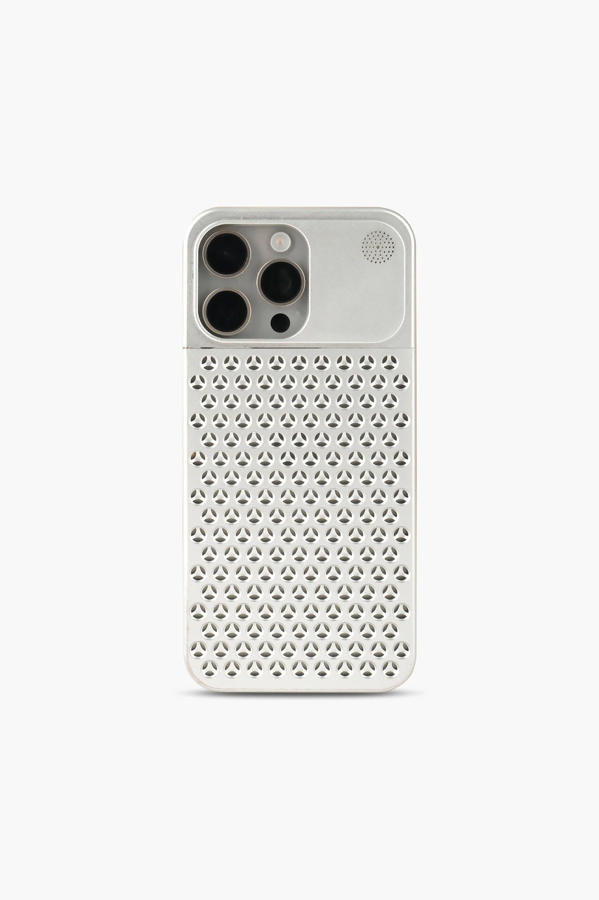 The Bulwark 15 Pro Max Silver Alüminyum Alaşımlı,kokulu Metal Kızaklı Telefon Kılıfı Açık Kahverengi