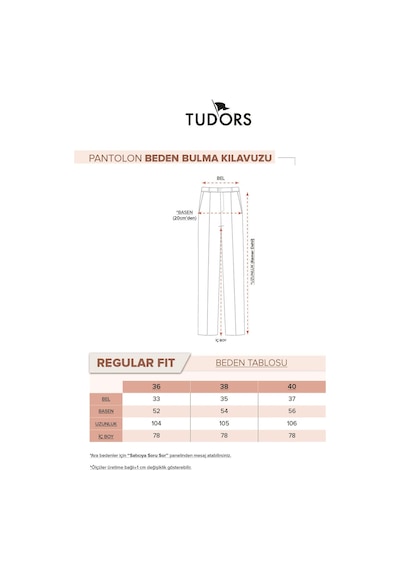 Tudors Kadın Regular Fit Beli Bağlamalı Keten Geniş Paça Bej Pantolon-33416 Bej