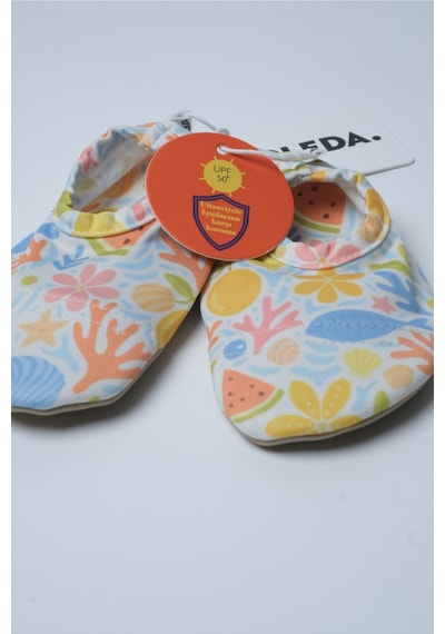 Soleda Uv Korumalı Kaydırmaz Bebek Çocuk Deniz Havuz Patiği Underwater Salad Çok Renkli