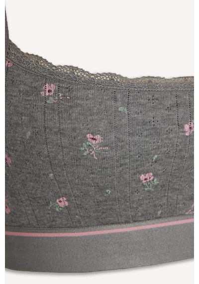 Defacto Dantel Detaylı Kapsız Pedsiz Balensiz Bralet G6403ax26spgr371 Gri-gr371