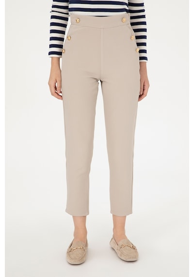 U.S. Polo Assn. Kadın Taş Carrot Fit Kanvas Pantolon 50298563-VR049