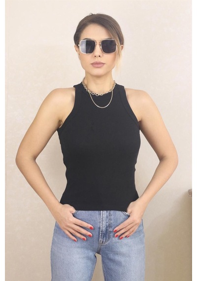 Ritnice Kadın 3'lü Premium Doku Pamuklu Fitilli Atlet Beyaz, Siyah, Krem