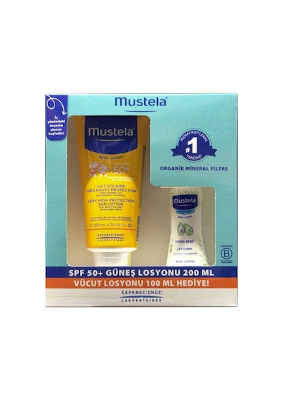 Mustela Bebe Güneş Losyonu SPF 50+ 200 ML + Vücut Losyonu 100 ML