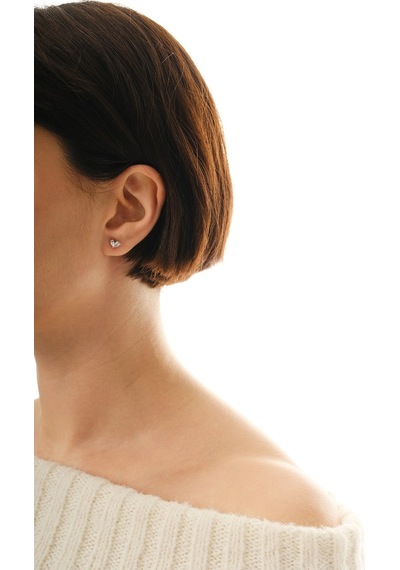 Gümüş Rodyumlu Zirkon Taşlı Aşkın İki Damlası Küpe Barcode Gümüş