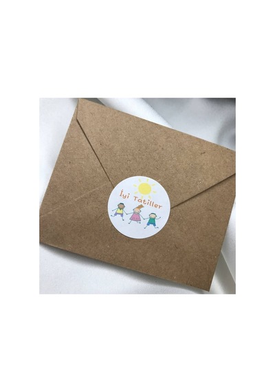 İyi Tatiller Yaz Tatili Etiketi Okul Karne Çocuklar Mat Estate Sticker 4 Cm 40 Adet Çok Renkli
