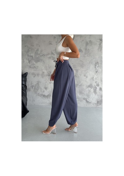Gugus Kadın Modal Kumaş Şalvar Trend Model Paça Ve Bel Detaylı Rahat Kesim Eşofman Füme