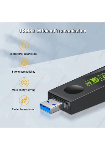 Lobo Sinyal Güçlendirici Kablosuz Usb Antenli Dongle 1300mbps Wifi Adaptörü Dual Band 2.4g/5ghz