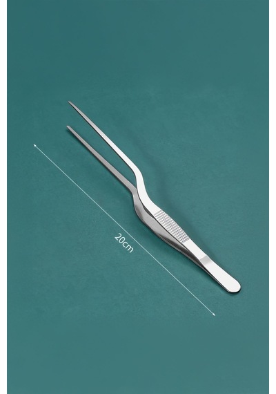Çelik 20 Cm Çok Amaçlı Profesyonel Şef Cımbızı Maşası Cin773 Çelik Gümüş