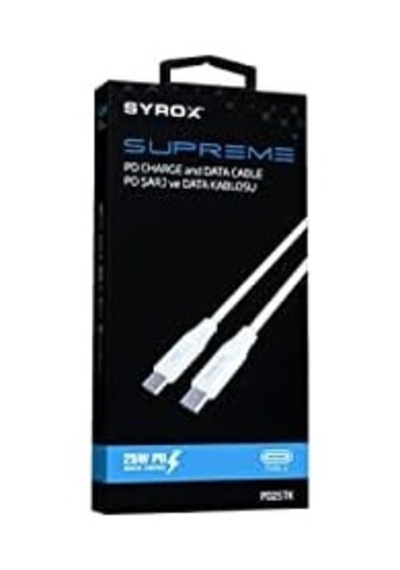 Pd25tk Type-c To Type-c Pd 25w Hızlı Data/şarj Kablosu 1 Metre Beyaz
