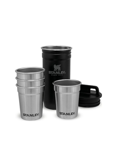 Stanley Adventure Çelik Shot Bardak Ve Matara Seti - Matte Black Pebble