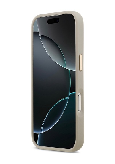 Apple Uyumlu iPhone 17 Pro Kılıf Lacoste Lisanslı M-safeli Champs Elysees Pu Deri Tasarımlı Kapak Gri Gri