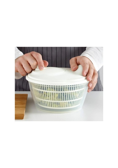 Quick Döndürmeli Salata Kurutma Aparatı Çap 23 Cm Pratik Sebze Kurutucu Yükseklik 16 Cm Beyaz 001326 - 867562371 Diğer