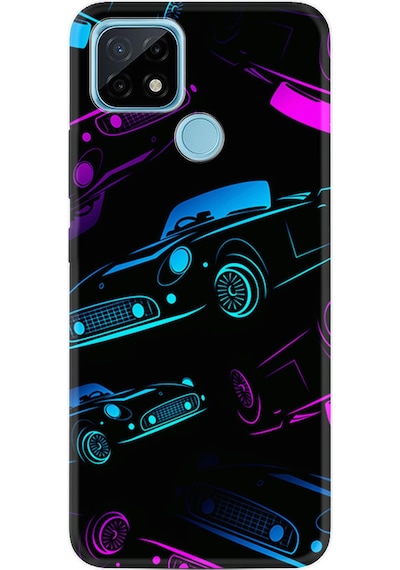 Realme C11 2021 Kılıf Silikon Desen Özel Seri Cars Neon 1618