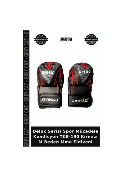 Delux Serisi Spor Mücadele Kondisyon Tke-190 Kırmızı M Beden Mma Eldiveni